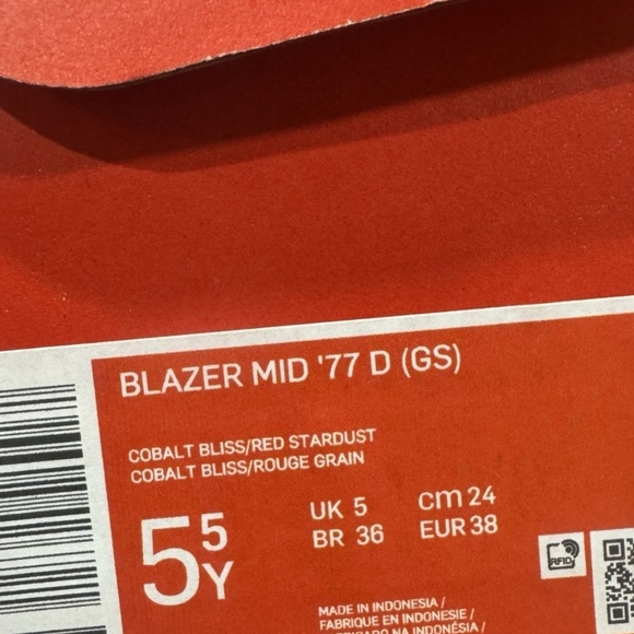 Nike Blazer Mid '77 GS Sneakers Multicolor Size 7 Women's or 5.5 Y -High Top Boy - Picture 10 of 11